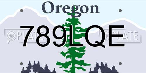 789LQE Oregon License Plate