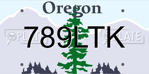 789LTK Oregon License Plate