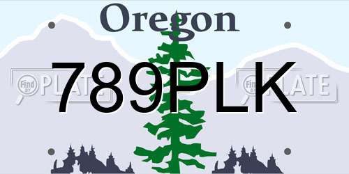 789PLK Oregon License Plate