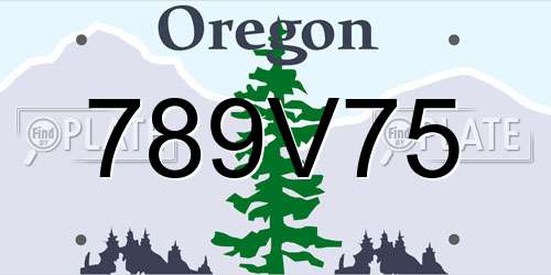 789V75 Oregon License Plate