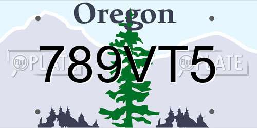 789VT5 Oregon License Plate