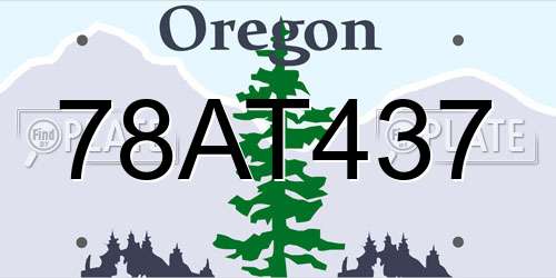 78AT437 Oregon License Plate