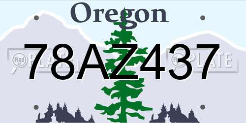 78AZ437 Oregon License Plate