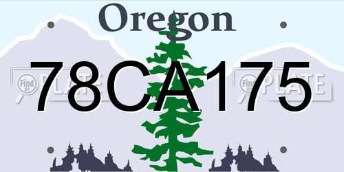 78CA175 Oregon License Plate