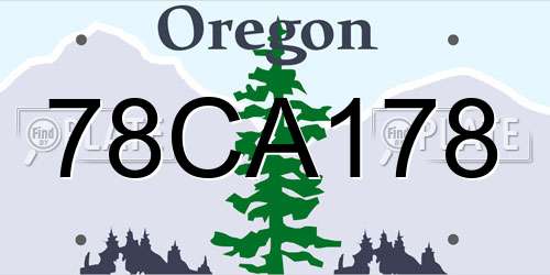 78CA178 Oregon License Plate
