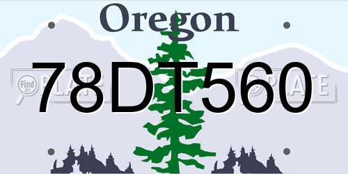78DT560 Oregon License Plate
