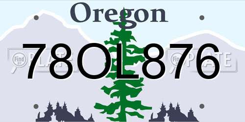 78OL876 Oregon License Plate