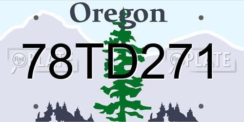 78TD271 Oregon License Plate