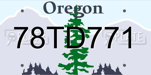 78TD771 Oregon License Plate