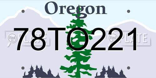 78TO221 Oregon License Plate