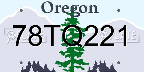 78TQ221 Oregon License Plate