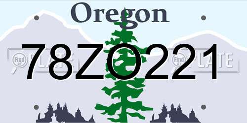 78ZO221 Oregon License Plate