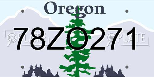 78ZO271 Oregon License Plate