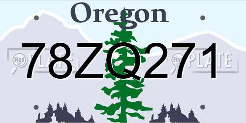78ZQ271 Oregon License Plate
