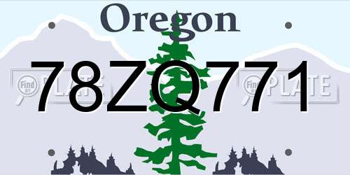 78ZQ771 Oregon License Plate