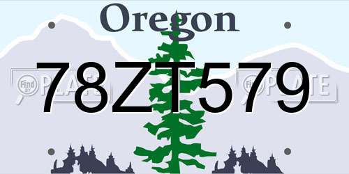 78ZT579 Oregon License Plate