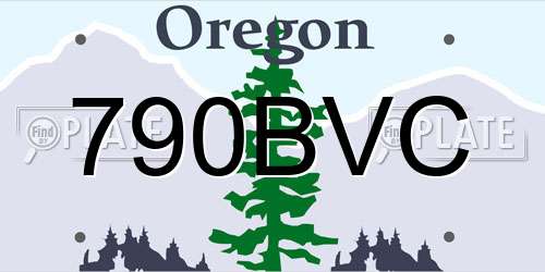 790BVC Oregon License Plate