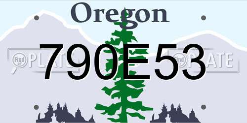 790E53 Oregon License Plate