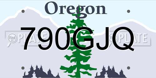 790GJQ Oregon License Plate