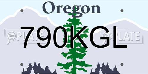 790KGL Oregon License Plate