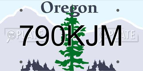 790KJM Oregon License Plate
