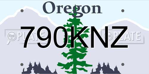 790KNZ Oregon License Plate