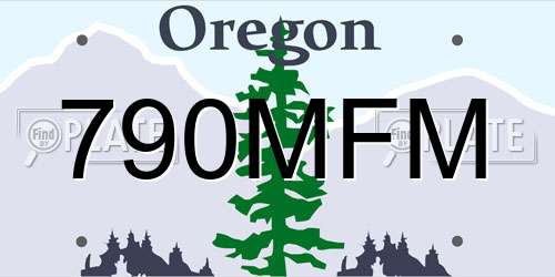 790MFM Oregon License Plate