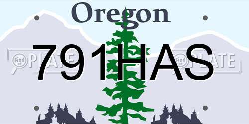 791HAS Oregon License Plate
