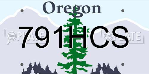 791HCS Oregon License Plate