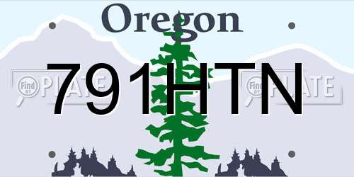 791HTN Oregon License Plate