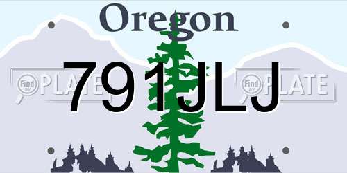 791JLJ Oregon License Plate