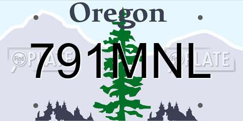 791MNL Oregon License Plate