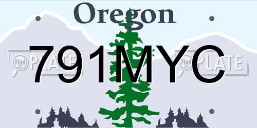 791MYC Oregon License Plate