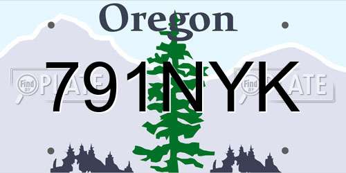 791NYK Oregon License Plate