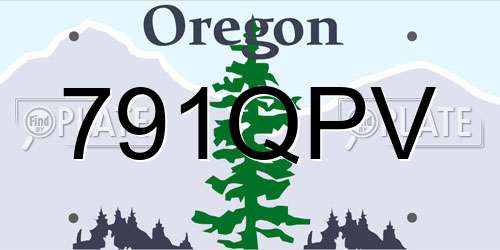 791QPV Oregon License Plate