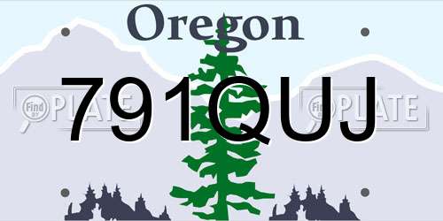 791QUJ Oregon License Plate