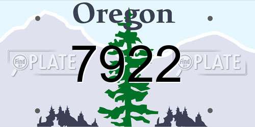 7922 Oregon License Plate