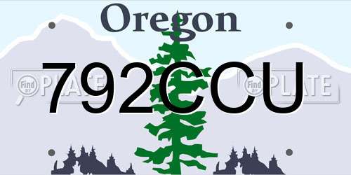792CCU Oregon License Plate