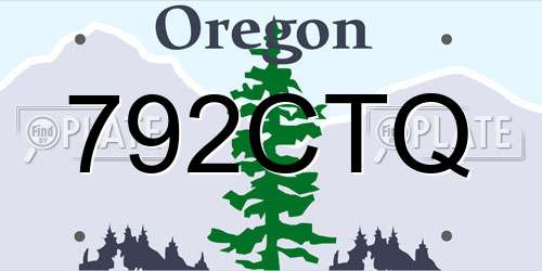 792CTQ Oregon License Plate