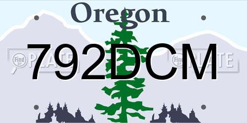792DCM Oregon License Plate