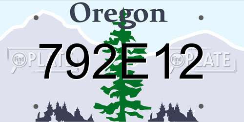 792E12 Oregon License Plate