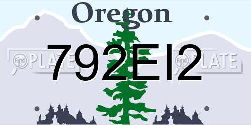 792EI2 Oregon License Plate