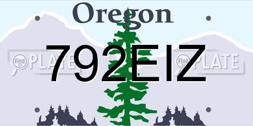 792EIZ Oregon License Plate