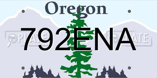 792ENA Oregon License Plate