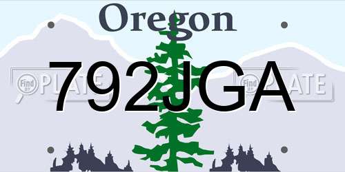792JGA Oregon License Plate