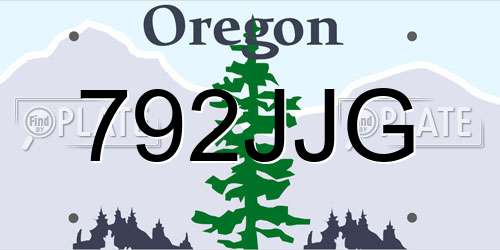 792JJG Oregon License Plate