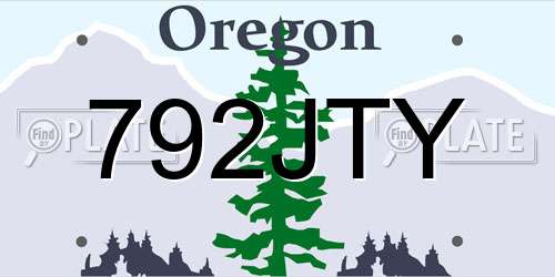 792JTY Oregon License Plate