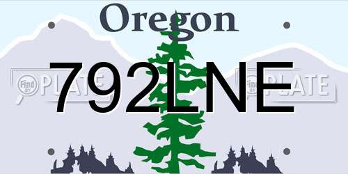 792LNE Oregon License Plate