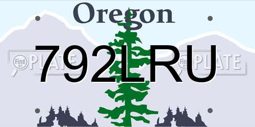 792LRU Oregon License Plate