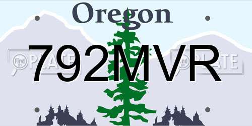 792MVR Oregon License Plate
